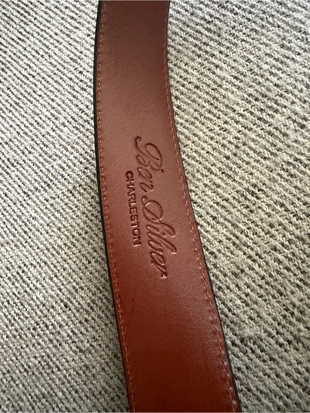 Ben Silver Charleston genuine Ostrich belt- Made in Italy like new